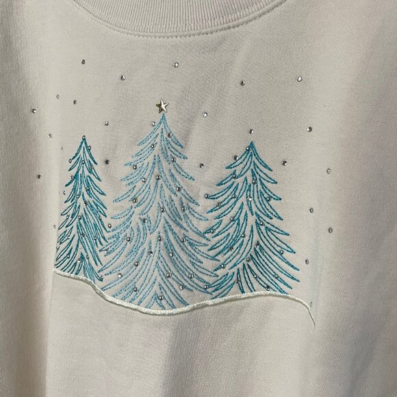 ENDLESS DESIGNS Embroidered Holiday Sweatshirt, 2X - Picture 3 of 7